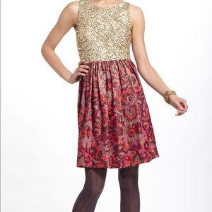 Anthropologie Sequin Jacquard Dress